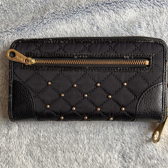 JUICY COUTURE💫Vintage🗝️Black Quilted Gold Beaded Wallet - Picture 3 of 12